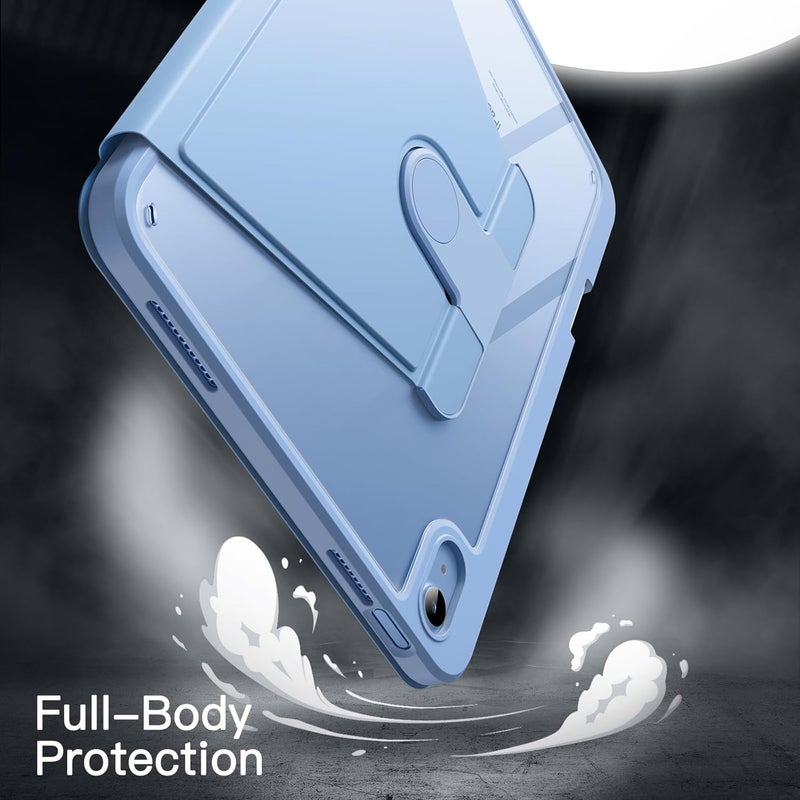 Jetech Rotating Case for iPad (A16) 11th/10th Generation (2025/2022) with Pencil Holder, 360 Degree Rotation Protective Stand Cover Clear Back, Auto Wake/Sleep (Blue) - Image 4